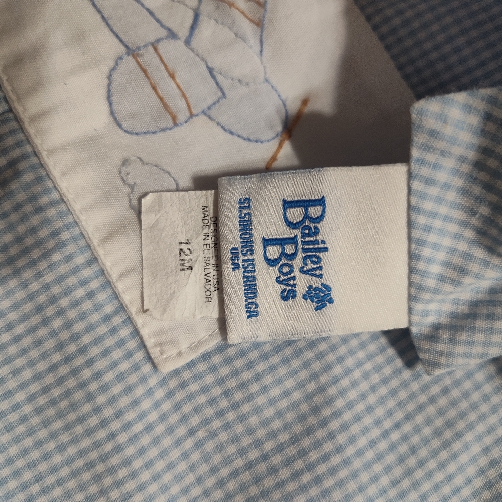 Bailey boys airplane Jon Jon romper 12m - Picture 3 of 3